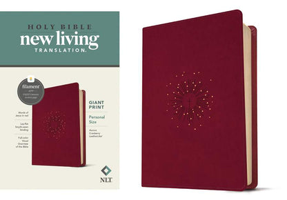 NLT Personal Size Giant Print Bible, Filament-Enabled Edition (LeatherLike, Aurora Cranberry, Red Letter)