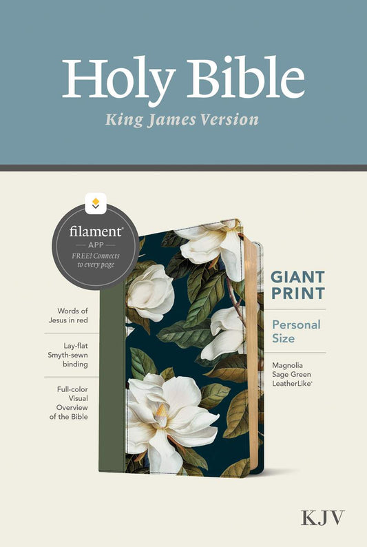 KJV Personal Size Giant Print Bible, Filament Enabled, Magnolia Sage Green