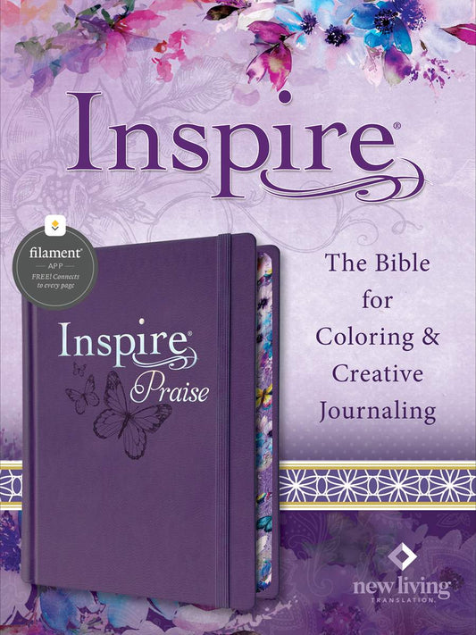 Inspire PRAISE Bible NLT, Filament Enabled, LeatherLike Hardcover, Purple