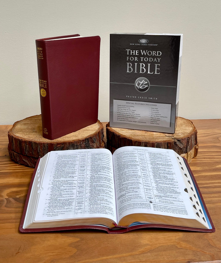 NKJV Word For Today Bible Burgundy Genuine Leather