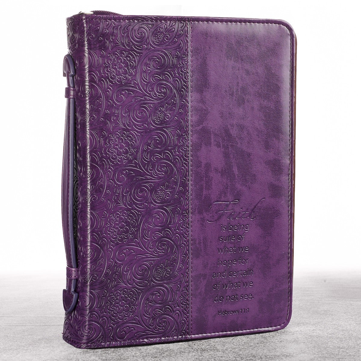 Faith Purple Faux Leather Fashion Bible Cover - Hebrews 11:1