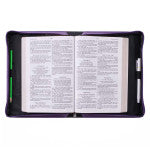 Purple Floral Blessed Is The One Faux Leather Fashion Bible Cover - Jeremiah 17:7