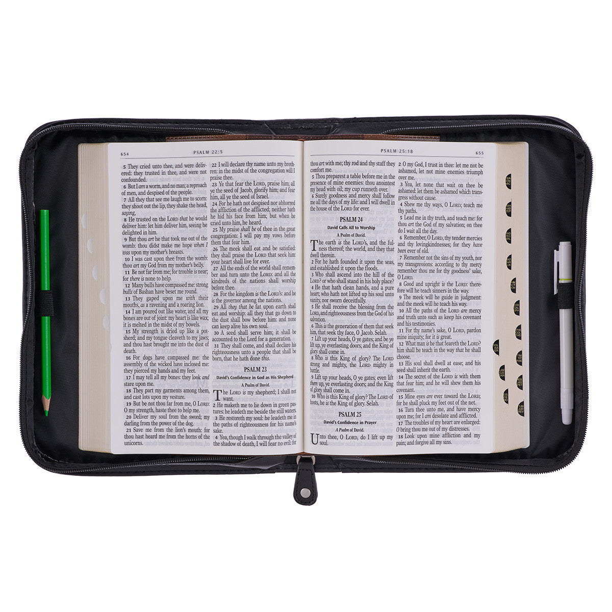 Hope in the LORD Two-tone Black and Gray Faux Leather Classic Bible Cover – Isaiah 40:31