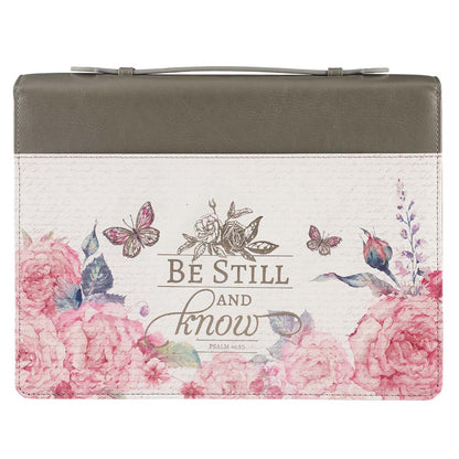 Be Still And Know Faux Leather Bible Cover - Psalm 46:10