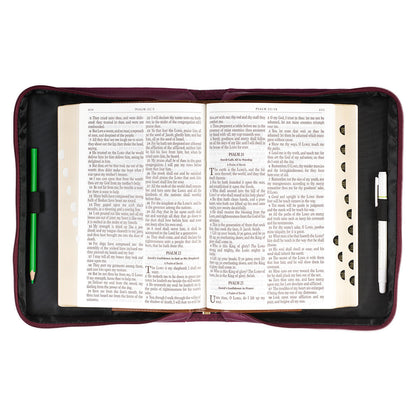 Walk by Faith Ruby Red Faux Leather Fashion Bible Cover - 2 Corinthians 5:7