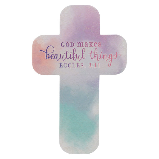 God Makes Beautiful Things Pastel Cross Bookmark - Ecclesiastes 3:11