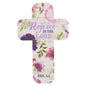 Rejoice in the Lord Puprle Floral Cross Bookmark - Philippians 4:4