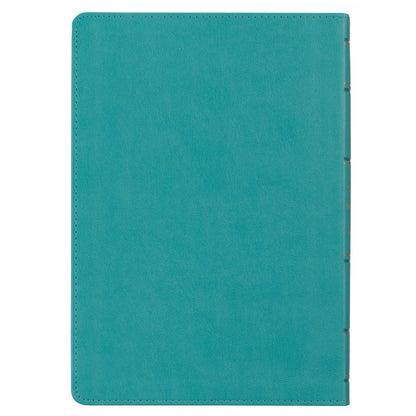 Floral Teal Faux Leather NLT Everyday Devotional Bible for Women