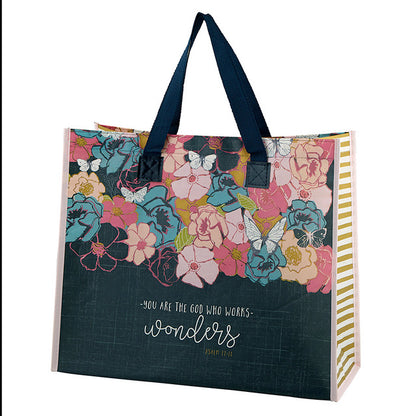 Large Laminated Tote Bag - You Are the God Who Works Wonders
