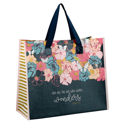 Large Laminated Tote Bag - You Are the God Who Works Wonders