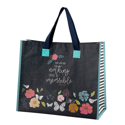 Large Laminated Tote Bag - Nothing Shall Be Impossible