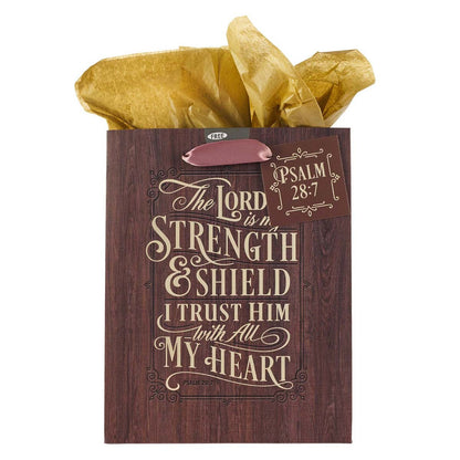 The LORD is My Strength and Shield Medium Gift Bag - Psalm 28:7