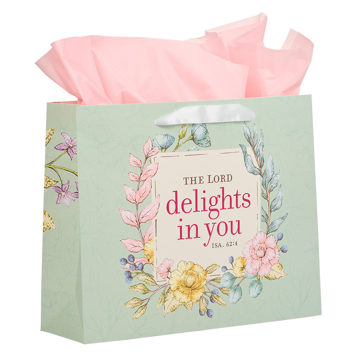 The LORD Delights in You Large Landscape Gift Bag - Isaiah 62:4