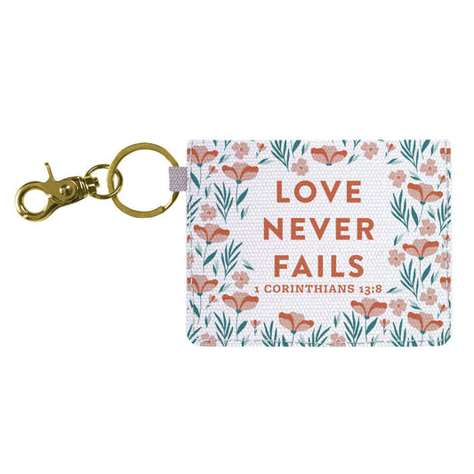 grace & truth Love Never Fails Keychain ID Case