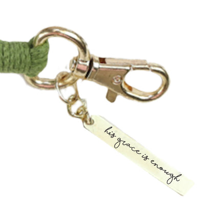 grace & truth Macrame Keychain His Grace Is Enough