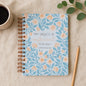 My Grace is Sufficient Teal Floral Large Wirebound Journal - 2 Corinthians 12:9
