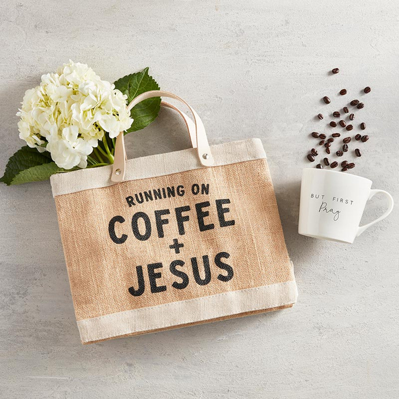 Mini Market Tote - Coffee & Jesus