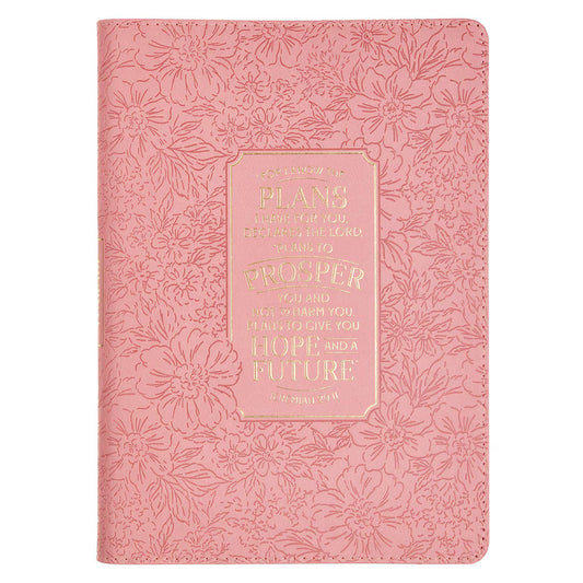 Hope and a Future Pink Bloom Faux Leather Classic Journal - Jeremiah 29:11