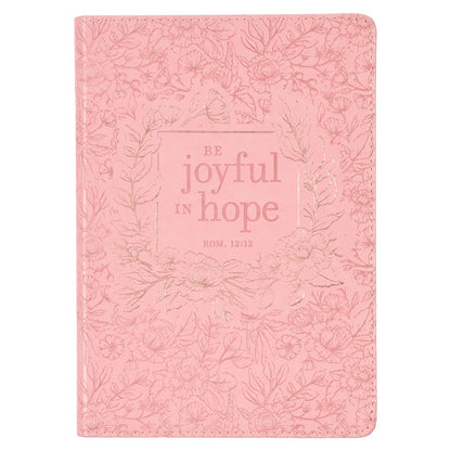 Joyful in Hope Pink Faux Leather Classic Journal - Romans 12:12