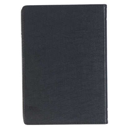 Be Strong in the Lord Black and Gray Lion Faux Leather Journal - Ephesians 6:10