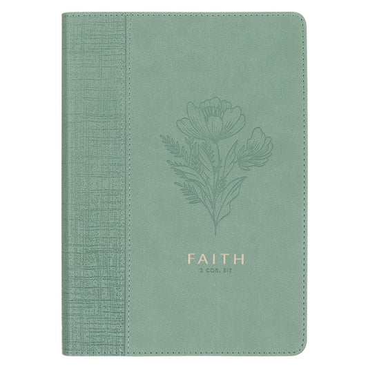 Faith Teal Floral Faux Leather Classic Journal