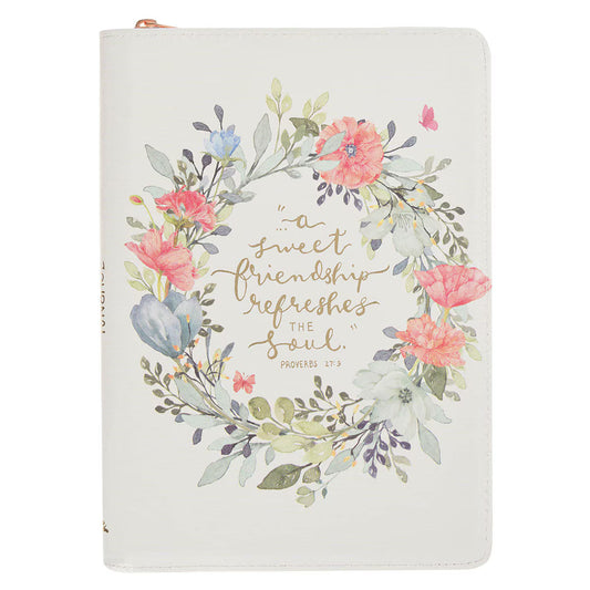 A Sweet Friendship Bright Floral Wreath-Classic Journal