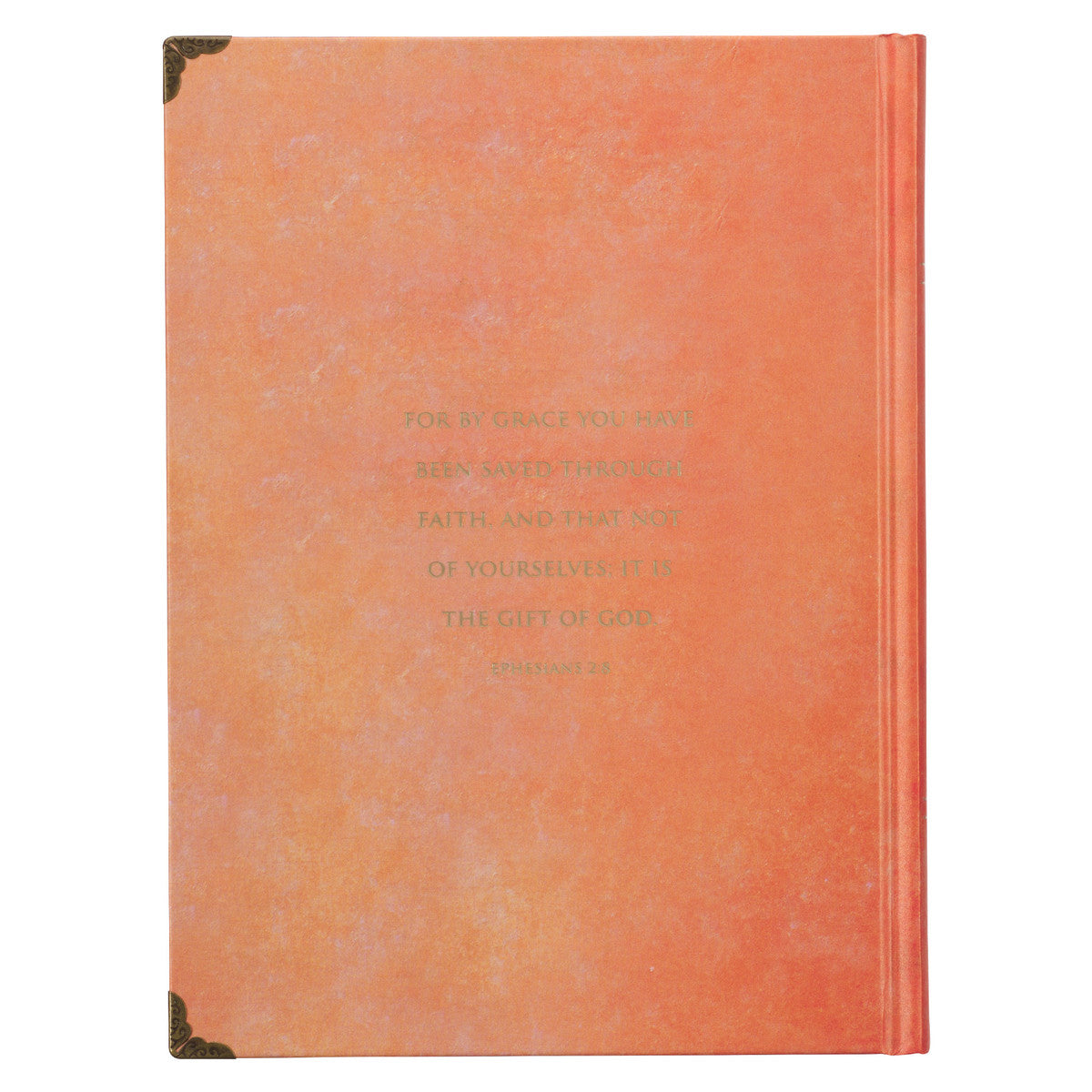Orange Grace Butterfly Hardcover Journal - Ephesians 2:8