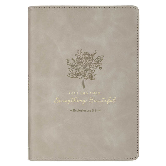 Everything Beautiful Taupe Faux Leather Slimline Journal - Ecclesiastes 3:11