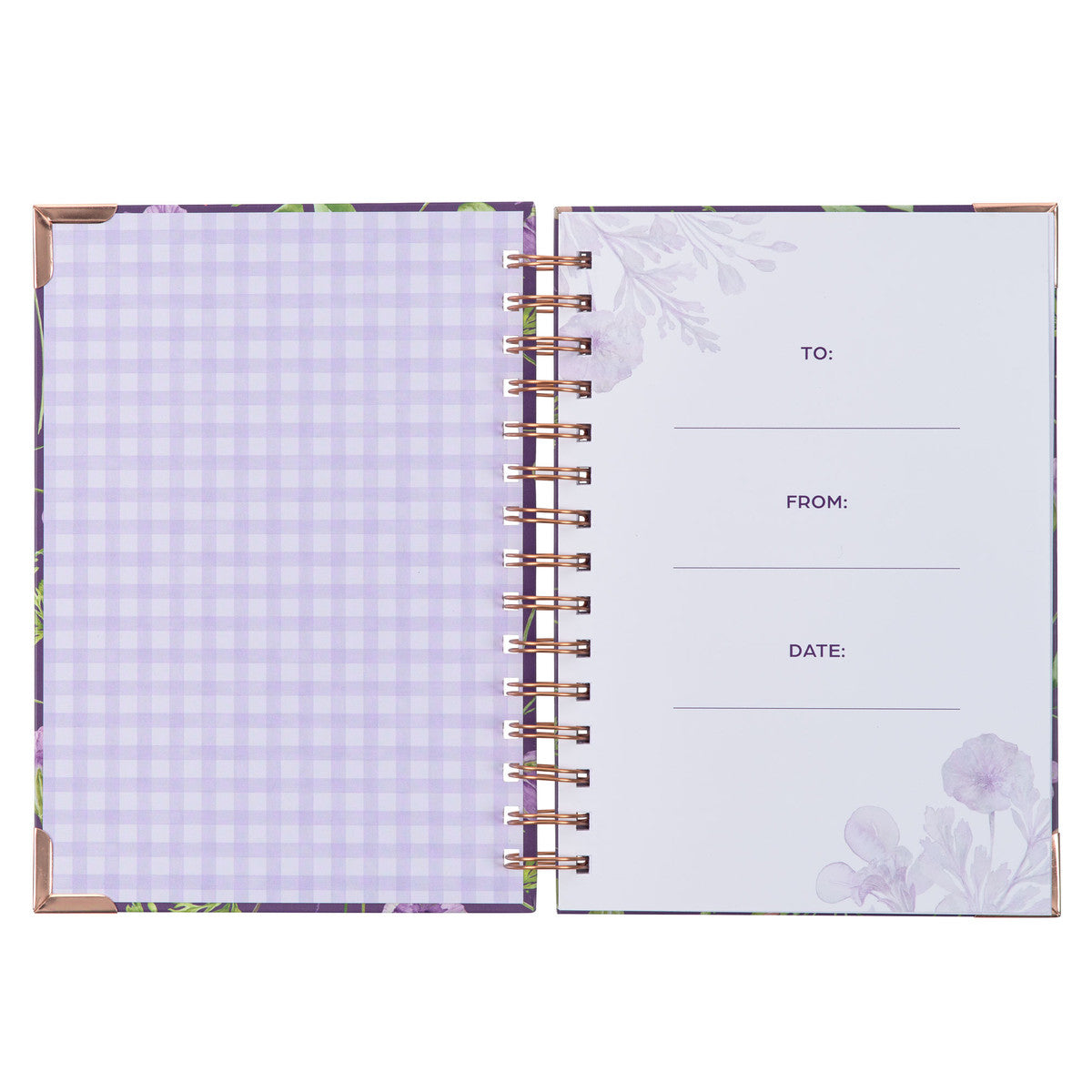 New Mercies Every Morning Purple Floral Wirebound Journal - Lamentations 3:22-23