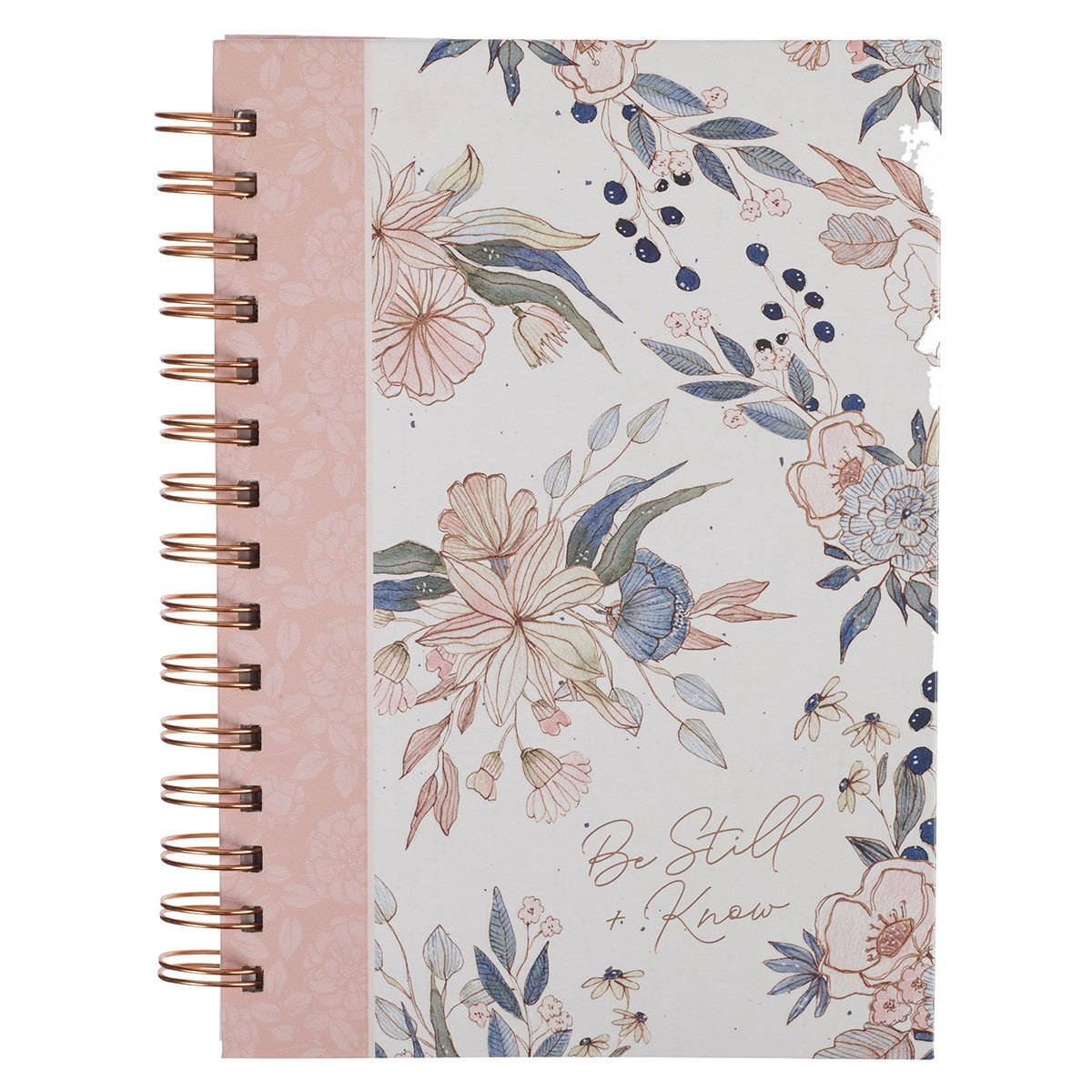 Be Still and Know Pink Floral Spiral-bound Journal - Psalm 46:10