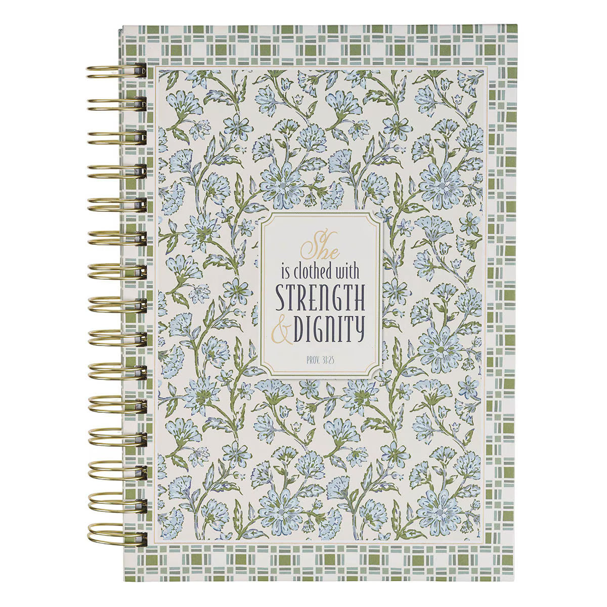Strength Dignity Blue Cottage Spiral Journal Prov 31:25