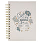 God Is Good Blue Blooms Spiral Journal - Psalm 34:8