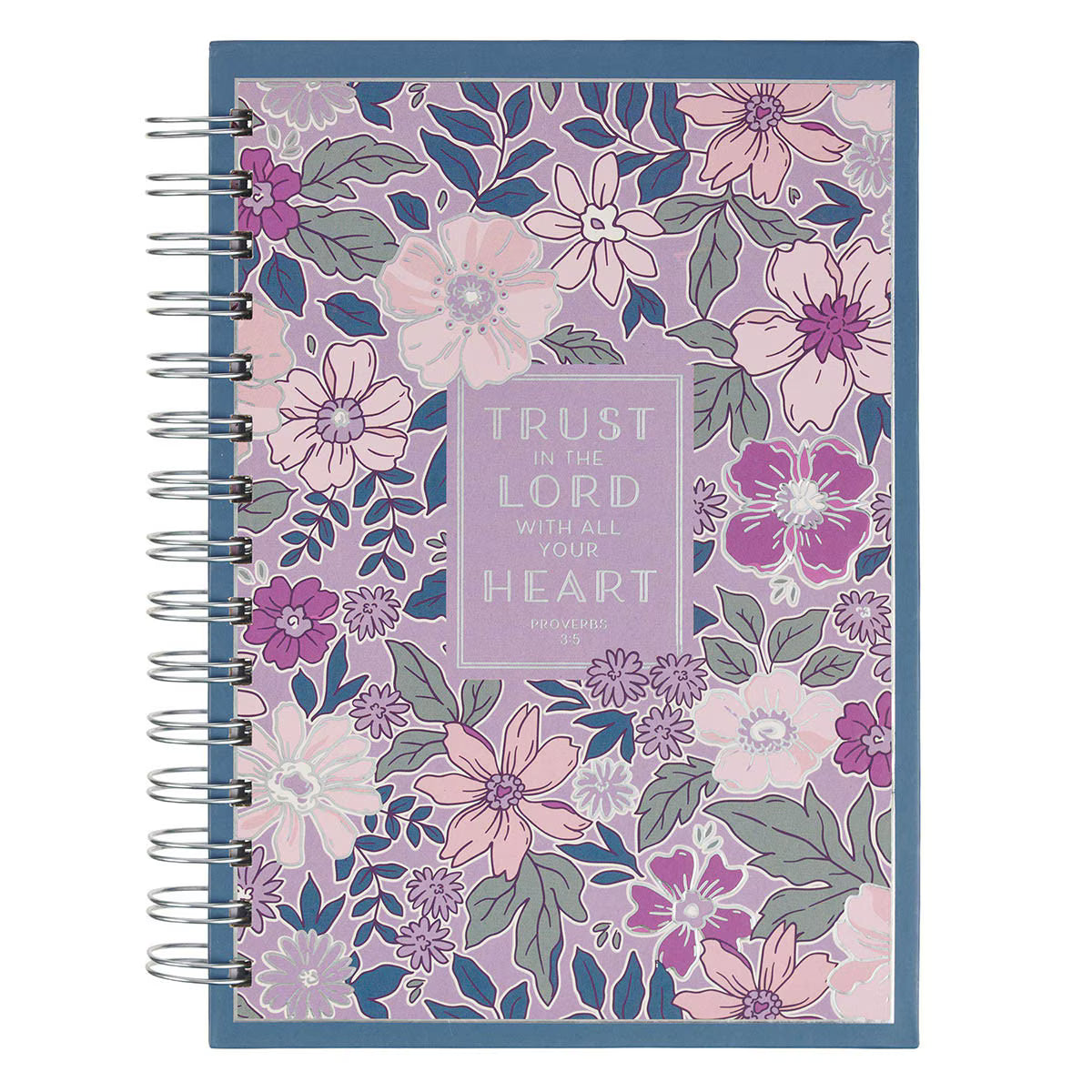 Trust in the Lord Purple Spring Floral Spiral Journal - Proverbs 3:5