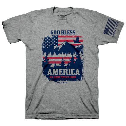 HOLD FAST Mens T-Shirt Home Sweet Home God Bless America