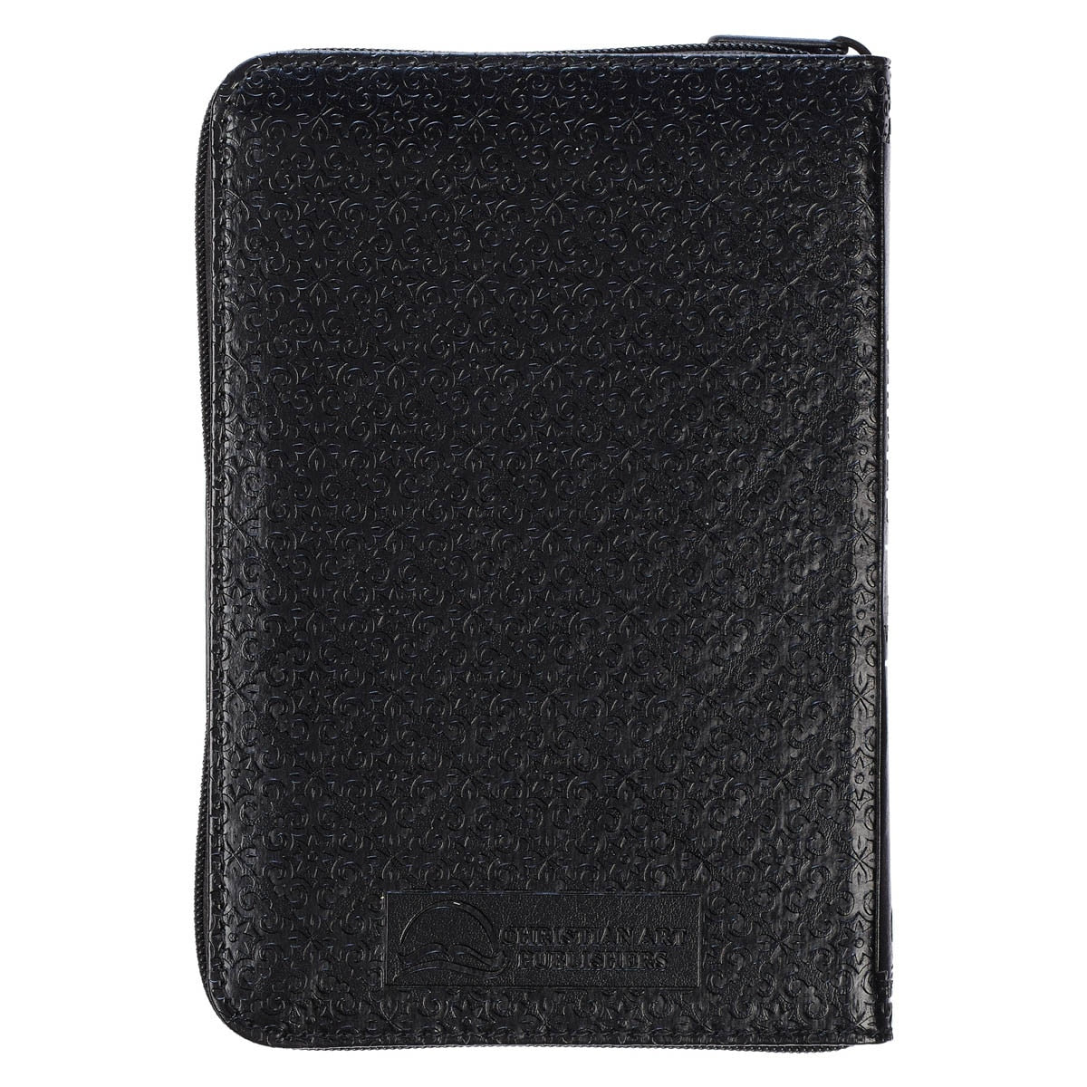 Black Faux Leather King James Version Pocket Bible with Zippered Closure