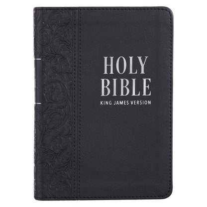 Black Faux Leather Large Print Compact King James Version Bible