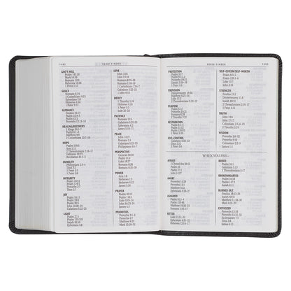 Black Faux Leather Large Print Compact King James Version Bible