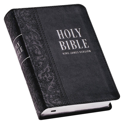 Black Faux Leather Large Print Compact King James Version Bible