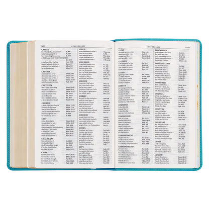 Aqua Blue Large Print Compact King James Version Bible