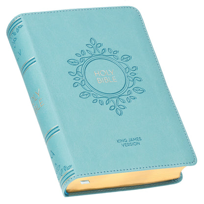 Aqua Blue Large Print Compact King James Version Bible