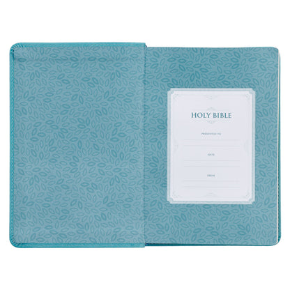 Aqua Blue Large Print Compact King James Version Bible