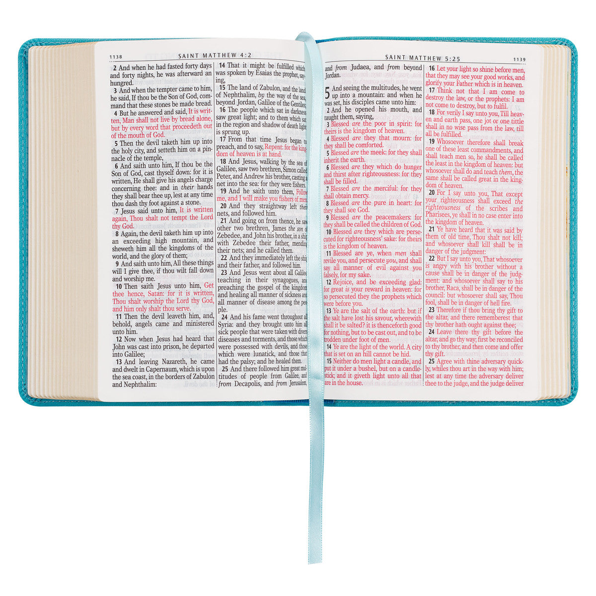 Aqua Blue Large Print Compact King James Version Bible