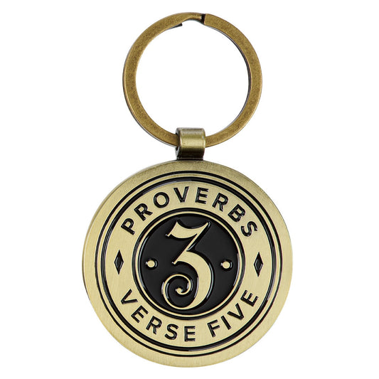 Proverbs 3:5 Brass Metal Keychain