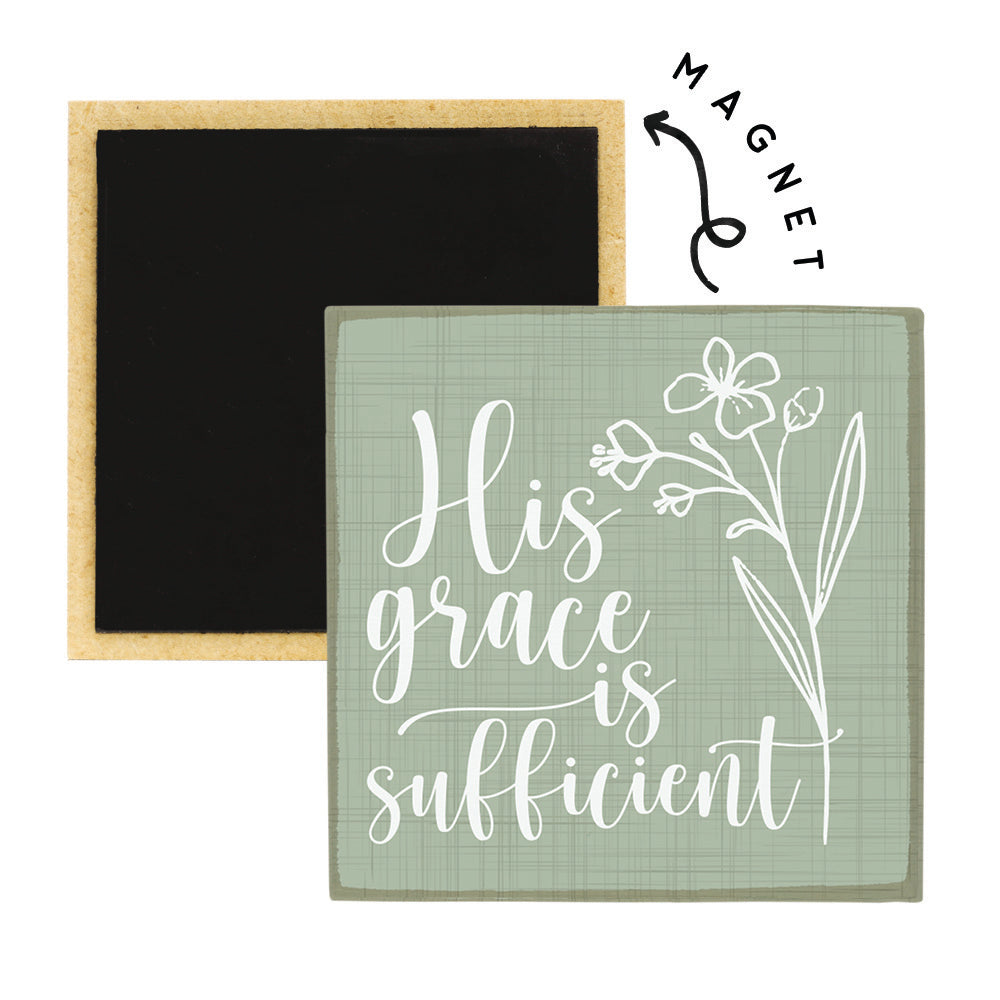 Grace Sufficient Green Magnet