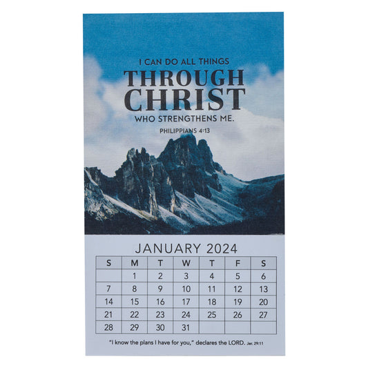 2024 Through Christ Mini Magnetic Calendar - Philippians 4:13