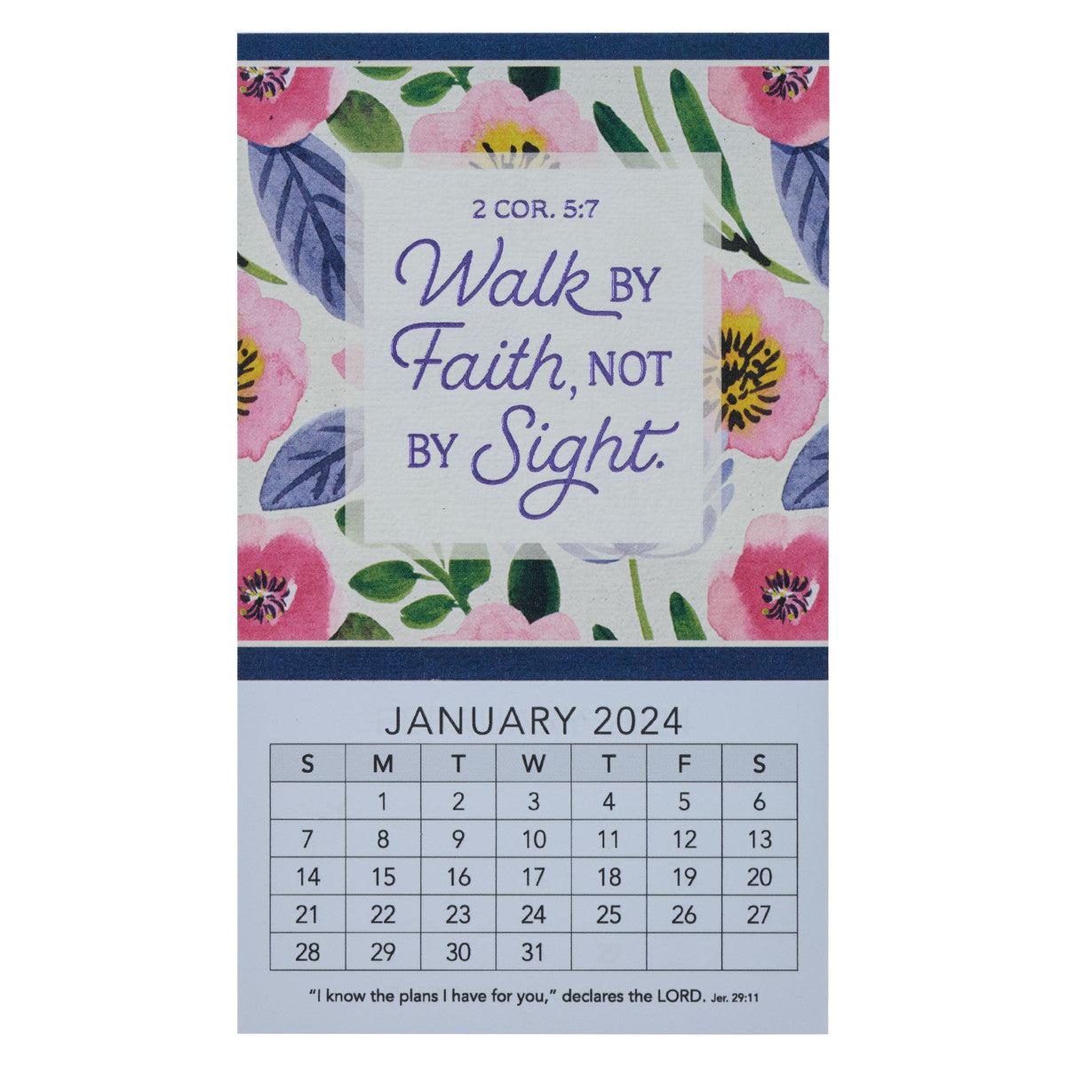 2024 Walk by Faith Mini Magnetic Calendar - 2 Corinthians 5:7