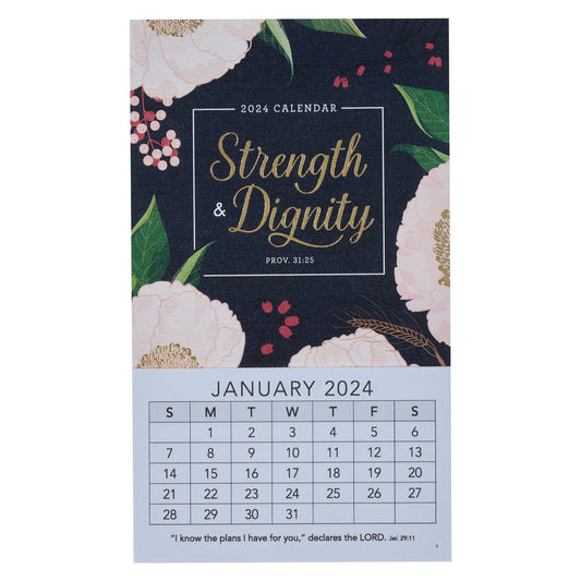 2024 Strength & Dignity Mini Magnetic Calendar - Proverbs 31:25