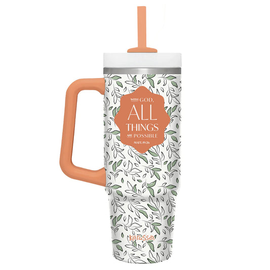 30 oz Stainless Steel Mug With Straw All Things