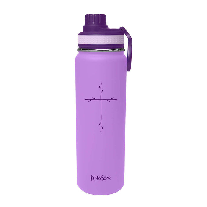 Kerusso 24 oz Stainless Steel Bottle Vine Cross