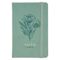 Faith Teal Floral Faux Leather Hardcover Notebook with Elastic Band Closure